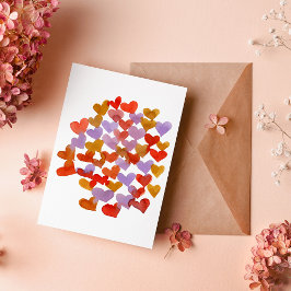 Wasserfarbene Schmelzherzen Valentinstag-Karte Karte