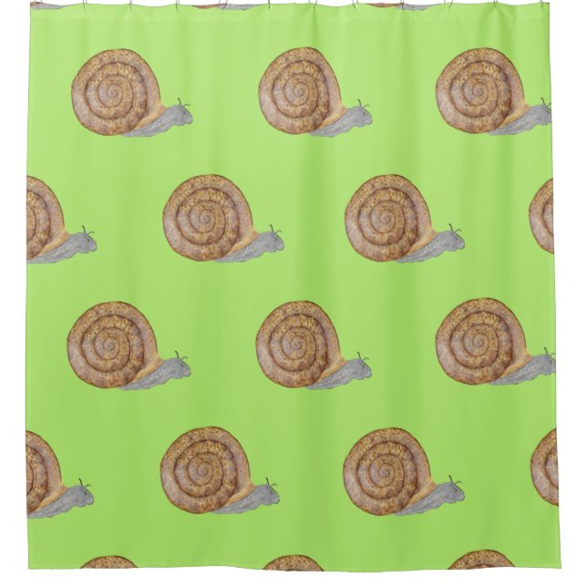 Wasserfarbene Schnecke Duschvorhang (Vorderseite)