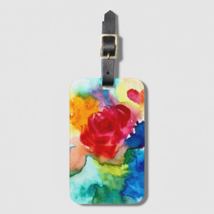 Wasserfarbene schöne abstrakte Rose Kunst Gepäckanhänger