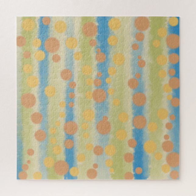 Wasserfarbene senkrechte Polka-Punkte Puzzle (Vertikal)