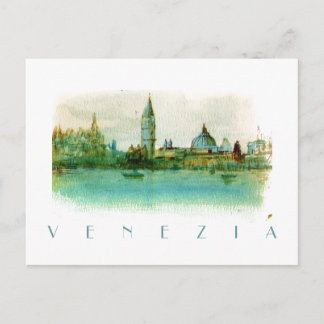 Wasserfarbene Skizze Postkarte von Venedig ITALIEN