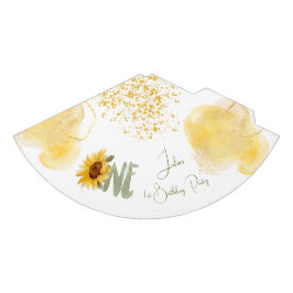 Wasserfarbene Sonnenblume zum ersten Geburtstag Partyhütchen