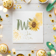 Wasserfarbene Sonnenblume zweite Geburtstag