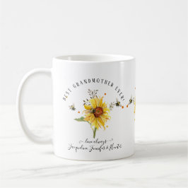 Wasserfarbene Sonnenblumen Bienen Beste Großmutter Kaffeetasse