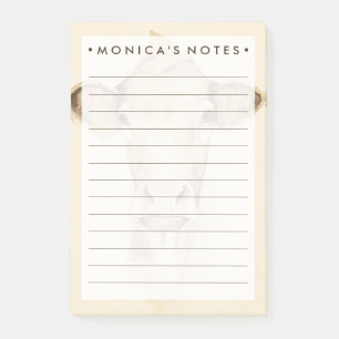 Wasserfarbene Stalltiere   Kuh Post-it Klebezettel