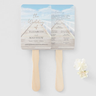 Wasserfarbene Strandhochzeit Fächer