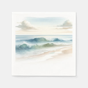 Wasserfarbene Strandwellen Rustikale Strandhochzei Serviette