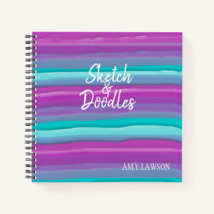 Wasserfarbene Streifen Notizbuch