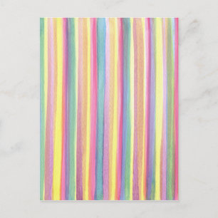 Wasserfarbene Streifen Postkarte