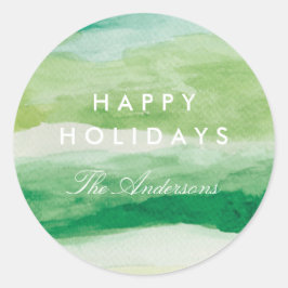 Wasserfarbene Streifen Runder Aufkleber