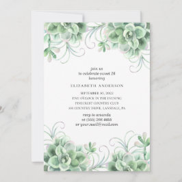 Wasserfarbene süß 16. Grünkaktus Einladung