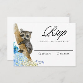 Wasserfarbene Tiere Flora und Fauna RSVP Karte