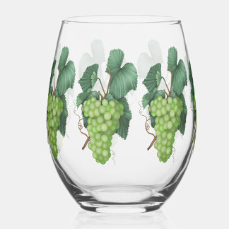 Wasserfarbene Trauben Weißer Wein Weinglas Ohne Stiel