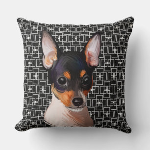 WASSERFARBENE TRI-FARBE TOY FOX TERRIER HUNDE-GESI KISSEN
