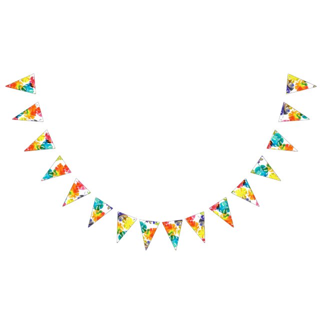 Wasserfarbene tropische Blätter Hochzeitsmonogramm Wimpelkette (Alle)