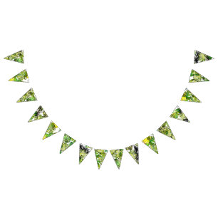 Wasserfarbene tropische Blätter Hochzeitsmonogramm Wimpelkette