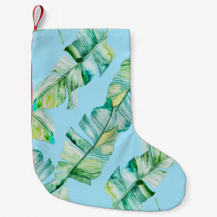 Wasserfarbene tropische Blätter, nahtlose Abbildun Kleiner Weihnachtsstrumpf