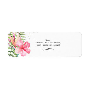 Wasserfarbene tropische Blume Hibisken Ferns