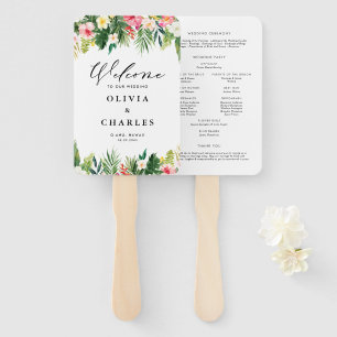 Wasserfarbene tropische Blume Sommerhochzeit Fächer