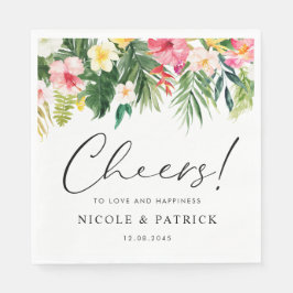 Wasserfarbene tropische Blume Sommerhochzeit Serviette