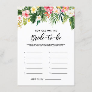 Wasserfarbene tropische Blume wie alt war die Brau Begleitkarte