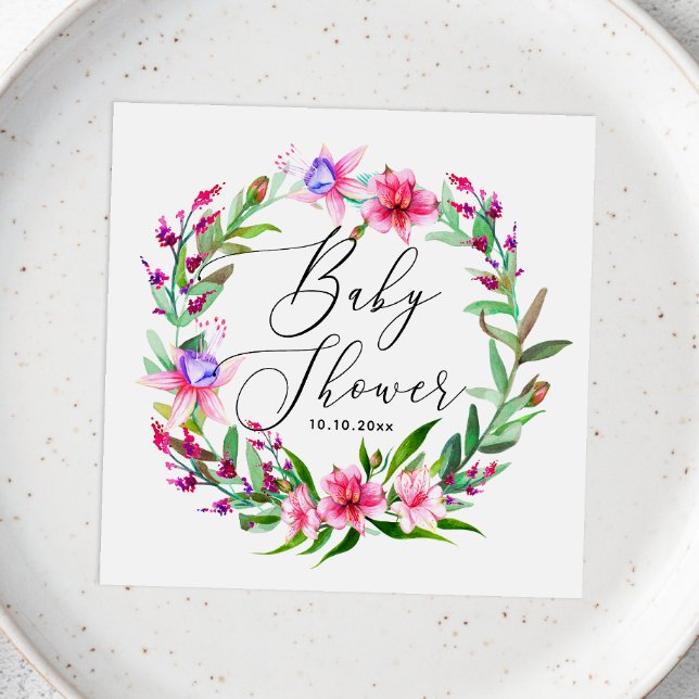 Wasserfarbene tropische Hawaii Babydusche Serviette (Von Creator hochgeladen)