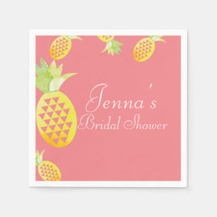 Wasserfarbene tropische mehrgeometrische Ananas Serviette