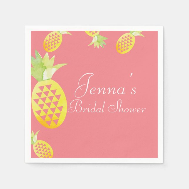 Wasserfarbene tropische mehrgeometrische Ananas Serviette (Vorderseite)