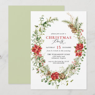 Wasserfarbene Vegetation Elegantes Party Einladung