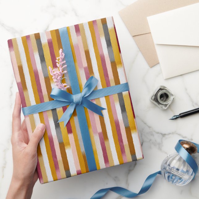 Wasserfarbene vertikale Streifen nahtlos Geschenkpapier (Schenken)