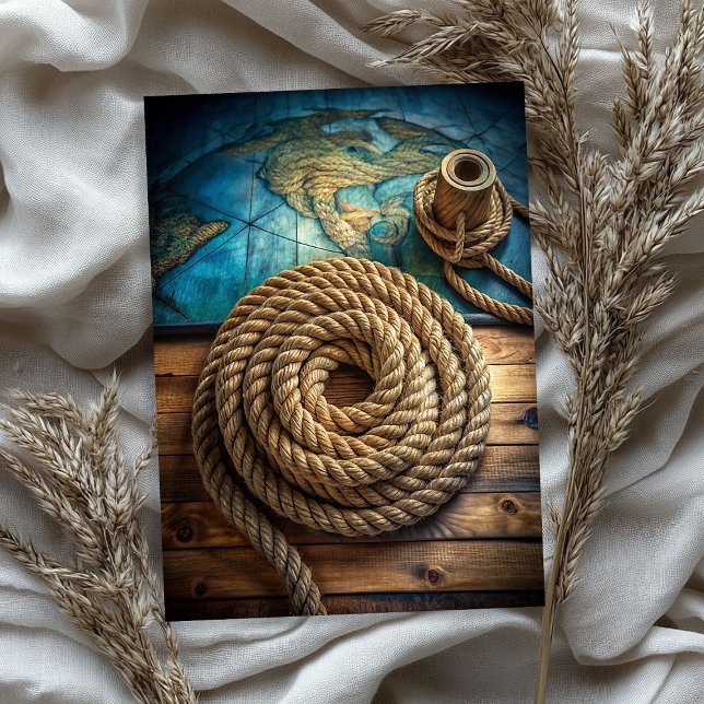 Wasserfarbene Vintage Seefischlakenkarten Seidenpapier (Watercolor vintage sea nautical rope old maps tissue paper)