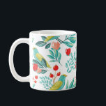 Wasserfarbene Vögel, Cranberry & Grüne Weihnachten Kaffeetasse<br><div class="desc">Feiern Sie die magische und festliche Urlaubssaison mit unseren maßgeschneiderten illustrativen Tasse. Das Design zeigt unsere eigenen, von Hand gezogenen Vögel, die auf wunderschönen Blätterzweigen und Cranberries stehen. Das Muster umschließt die Tasse. (Sie können die Hintergrundfarbe anpassen) Alle Kunstwerke, die in diesem festlichen Urlaubspensum enthalten sind, und Kardinal-Vögel-Geschenkschild sind handgezeichnet...</div>