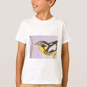 Wasserfarbene Vogelkunst des Blackburnwaldsängers T-Shirt