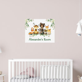 Wasserfarbene Waldtiere Poster