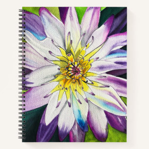 Wasserfarbene Wasserlilie Kunst Notizbuch
