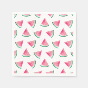 Wasserfarbene Wassermelone Kindmuster. Rosa Beere Serviette