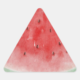 Wasserfarbene Wassermelone Tropische Sommerfrüchte Dreieckiger Aufkleber