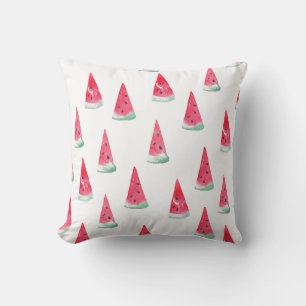 Wasserfarbene Wassermelonen, nahtlose Sommermuster Kissen