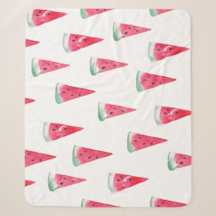Wasserfarbene Wassermelonen, nahtlose Sommermuster Sherpadecke