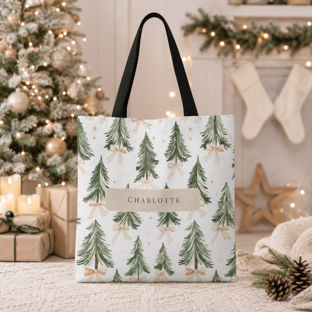 Wasserfarbene Weihnachtsbaum Personalisierte Tasch (Von Creator hochgeladen)