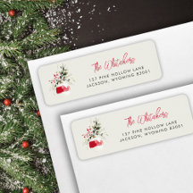 Wasserfarbene Weihnachtsdekoration Rücksendeadress