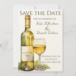 Wasserfarbene Weinflasche Save the Date