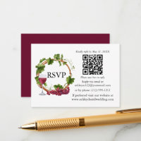 Wasserfarbene Weintrauben Wreath Wedding QR UAWG