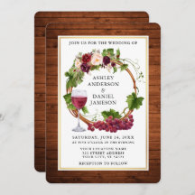 Wasserfarbene Weintrauben Wreath Wood Wedding