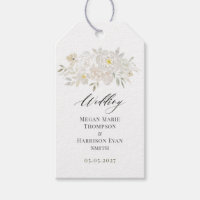 Wasserfarbene White Peonies Wedding Gift Tags