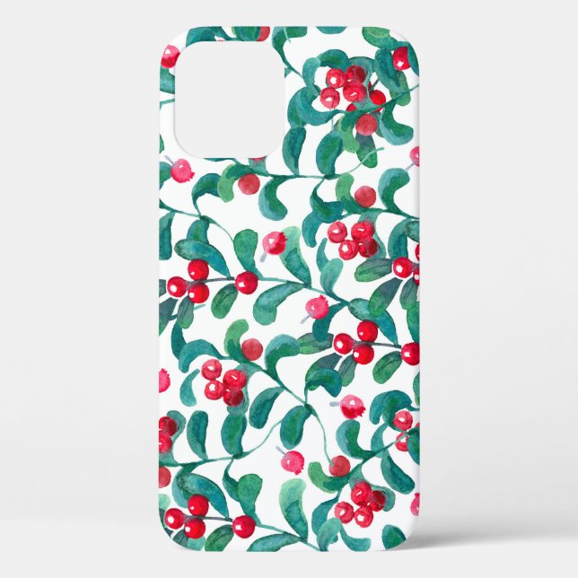 Wasserfarbene Wildbeeren, nahtloses Muster. Case-Mate iPhone Hülle (Rückseite)