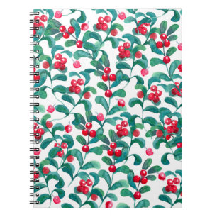 Wasserfarbene Wildbeeren, nahtloses Muster. Notizblock