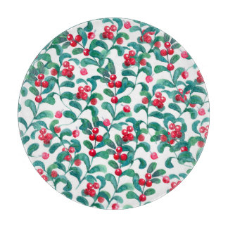 Wasserfarbene Wildbeeren, nahtloses Muster. Schneidebrett