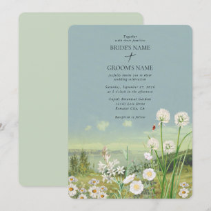 Wasserfarbene Wildblume Bergwelt Hochzeit Einladung