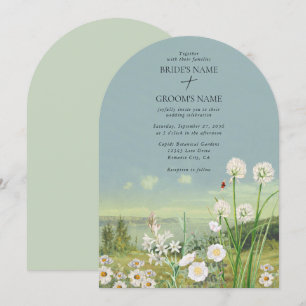 Wasserfarbene Wildblume Bergwelt Hochzeit Einladung